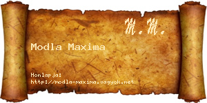 Modla Maxima névjegykártya